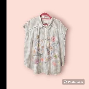 Anthropologie  Pilcro linen blend top